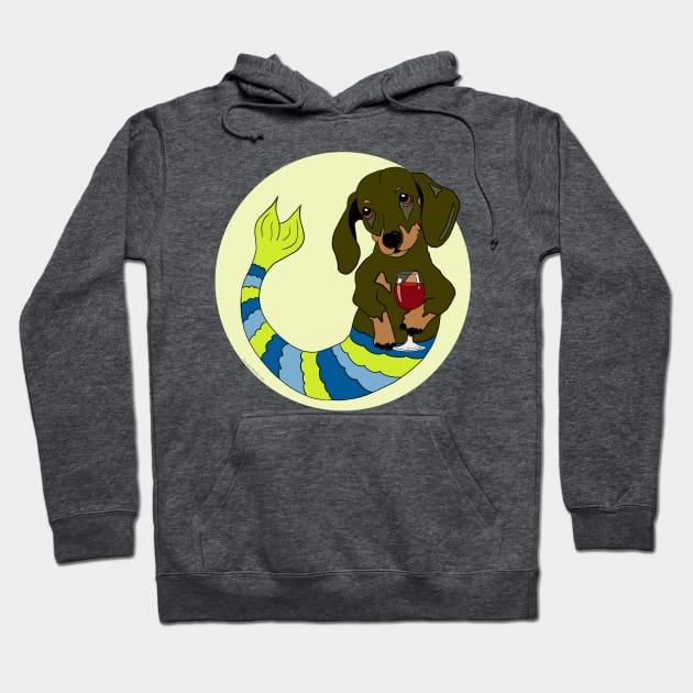 Truman the Dachshund Mermutt Hoodie by abrushwithhumor